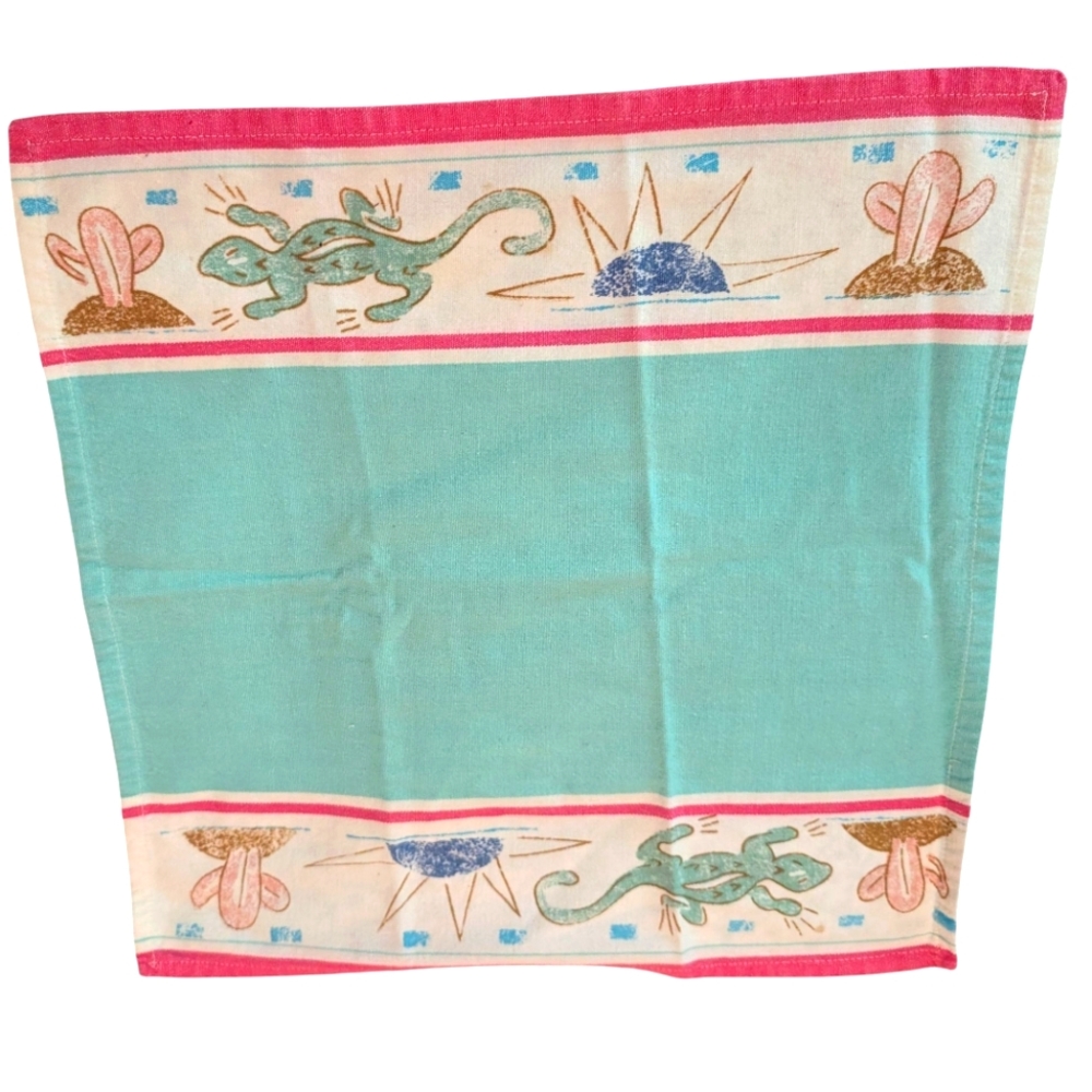 Vintage Southwestern Handmade Towel Celestial Cacti